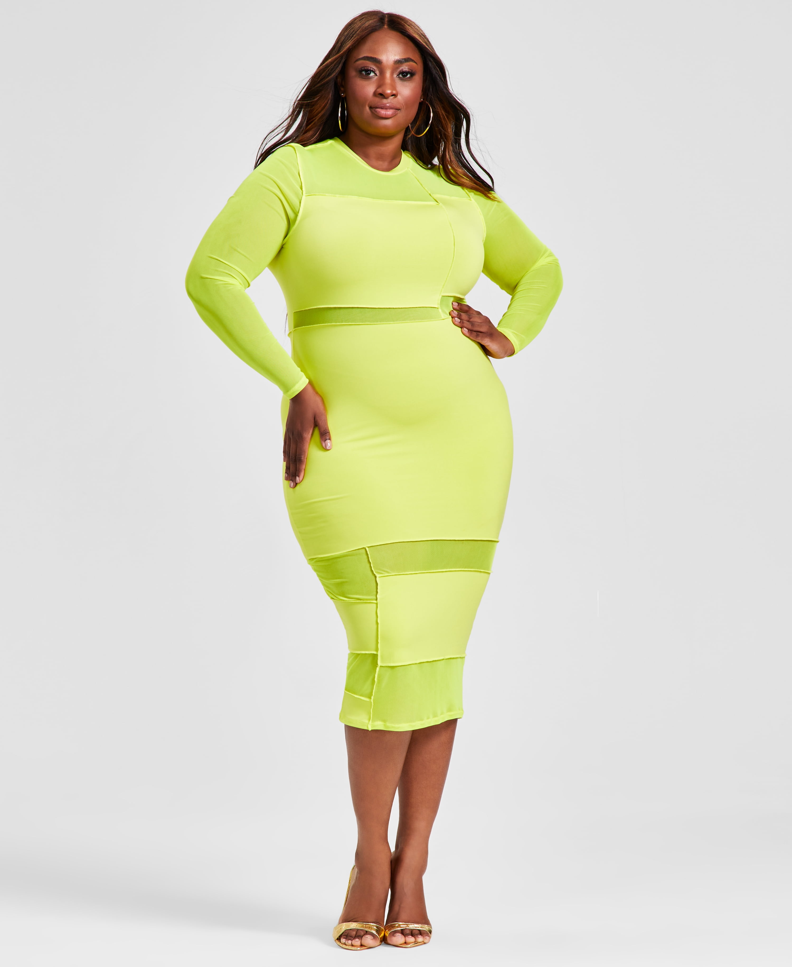 Plus size sheer dress best sale
