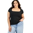 thumbnail image 1 of Trendy Plus Size Square-Neck Top Black 2X, 1 of 1