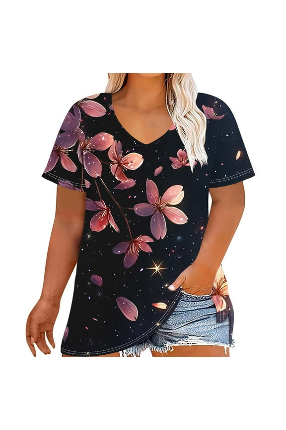 Trendy Plus Size Women's Clothing White Crewneck Blouse Women's Clothing Gifts Shirts for Women Plus Size