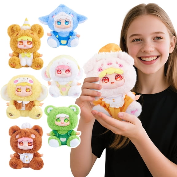 Trendy Plush Dolls Mystery Box, Collectible Figurines Random Style Stuffed Animal Toy for Gift - Style A