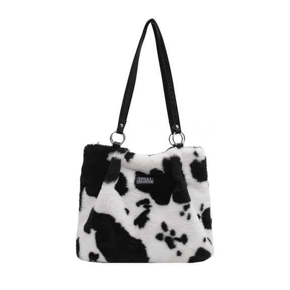 Trendy Plush Shopper Shoulder Bag Fashionable Zipper Handbag with Ample Storage Space for Everyday Use