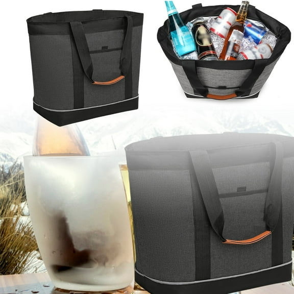 Trendy Portable Insulated Cooler Bag - Lightweight Cloth - for Tailgating, Picnics, Travel - Keeps Food Fresh