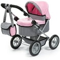 thumbnail image 1 of Bayer: Trendy Baby Doll Pram with Adjustable Handle, Foldable Pink/Grey Stroller for Dolls, 1 of 8
