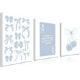 thumbnail image 1 of Trendy Preppy Canvas Wall Art Set of 3, Light Blue Bow Picture Wall Decor Paintings, Poker Lucky Coquette Room Posters Prints for Dorm College Apartment Bedroom 16x24In Framed, 1 of 5