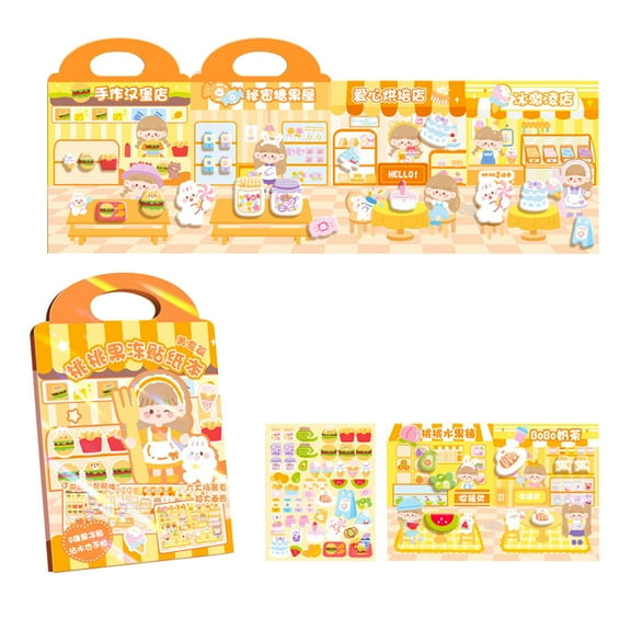 Trendy Princess Sticker Book Children Craft Party Favor Wrapping Collecting Develop Children's Imagination Stocking Stuffers Food