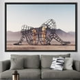 thumbnail image 1 of Trendy Printed, Couple Gift Canvas Art, Alexander Milov Canvas Art, Two People Turning Their Backs On Each Other At Burning Man, Canvas Wall Decor - Black Framed, 1 of 9