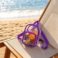 thumbnail image 1 of Trendy Purple Transparent Pvc Small Backpack, Modern See-Through Daypack Suitable for Street Wear, Outdoor Leisure, Shopping Trips and Small Item Storage All Day Long, Purple, 1 of 5