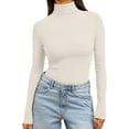 thumbnail image 1 of Trendy Queen Women's Turtleneck Long Sleeve Shirts Fall Fashion Basic Thermal Underwear Tops Winter Clothes, 1 of 13