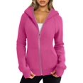thumbnail image 1 of Trendy Queen Womens Zip Up Hoodies Fleece Jackets Oversized Sweatshirts Fall Fashion Outfits Sweaters Winter Clothes, 1 of 5