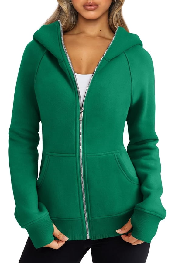 Trendy Queen Womens Zip Up Hoodies Fleece Jackets Oversized Sweatshirts Fall Fashion Outfits Sweaters Winter Clothes