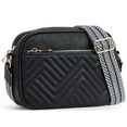 thumbnail image 1 of Trendy Quilted Crossbody Bags for Women Luxury Designer Vegan Leather Purses Shoulder Handbags with Wide Strap, 1 of 6