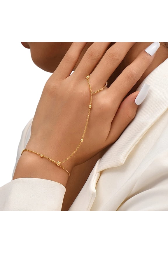 Trendy Real Gold Plated Zincs Alloy Hand Chain With Adjustable Length Stylish Accessory For Everyday Wear