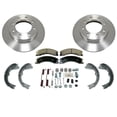 thumbnail image 1 of Trendy Rear Brake Rotors & Pads for Nissan for NV1500, for NV2500, for NV3500 12-20 | 5PC Set | Ceramic Pads | Rear Disc Brake Kit | Emergency Parking Shoes | Continuous Performance, 1 of 5