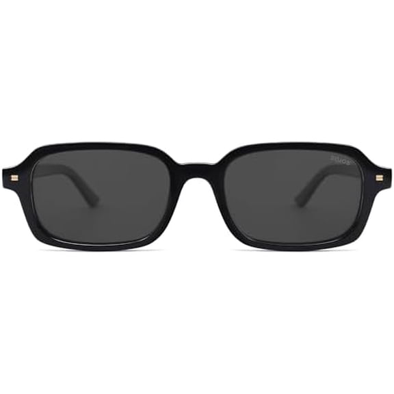 Trendy Rectangle Polarized Sunglasses Womens Mens, Small Retro Fashion Thin Slim Square Sunnies SJ2610