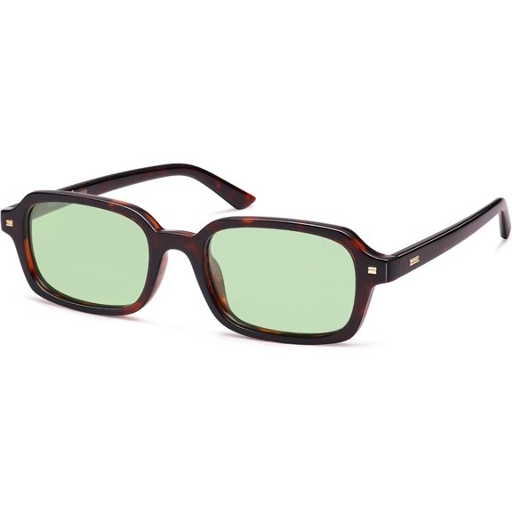 Trendy Rectangle Polarized Sunglasses Womens Mens, Small Retro Fashion Thin Slim Square Sunnies SJ2610