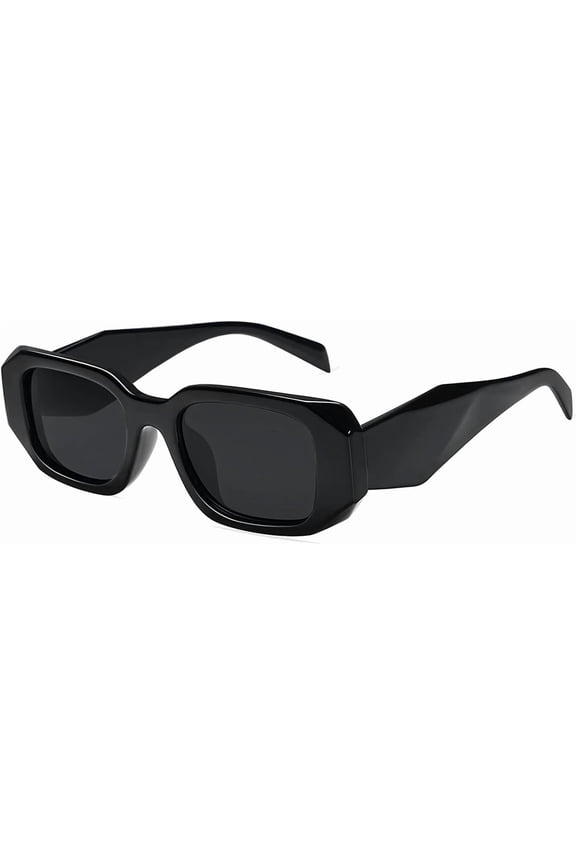 Trendy Rectangle Sunglasses for Women Men Retro 90s Thick Frame Sun Glasses Y2K Shades Accessories