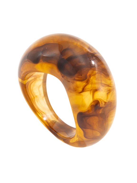 Trendy Resin Jewelry Handcrafted With Marbled Color Effect Stackable Joint Rings Accessory For Women Men