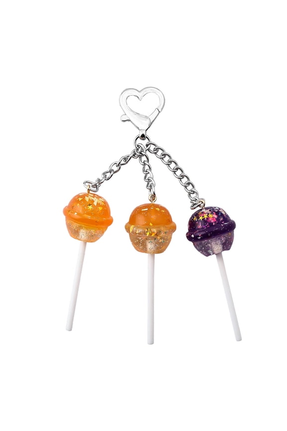 Trendy Resin Lollipop Keychain Candy Designs Key Rings For Women Girls Keys Backpack Accessory Handbag Decoration