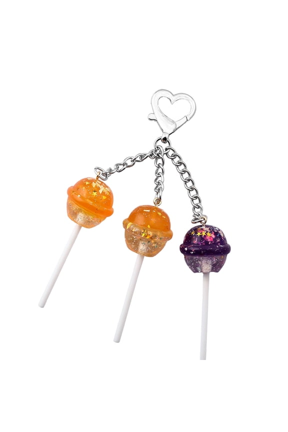 Trendy Resin Lollipop Keychain Candy Designs Key Rings For Women Girls Keys Backpack Accessory Handbag Decoration