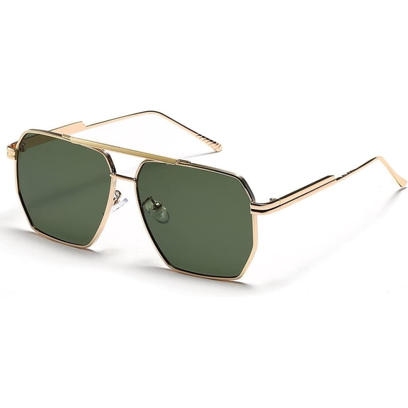 Trendy Retro 70s Square Aviator Sunglasses for Women Men Cool Shades Metal
