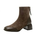thumbnail image 1 of Trendy Retro Chunky Heeled Ankle Boots with Fringe Detail, 1 of 12