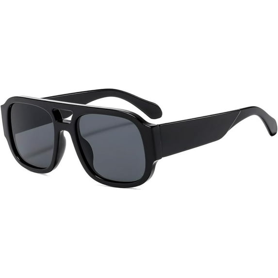 Trendy Retro Oversized Aviator Sunglasses for Women Men Luxury Designer Thick Frame 70s Vintage Square Shades﻿