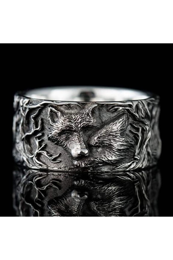 Trendy Retro Style Wolf Pattern Alloy Ring