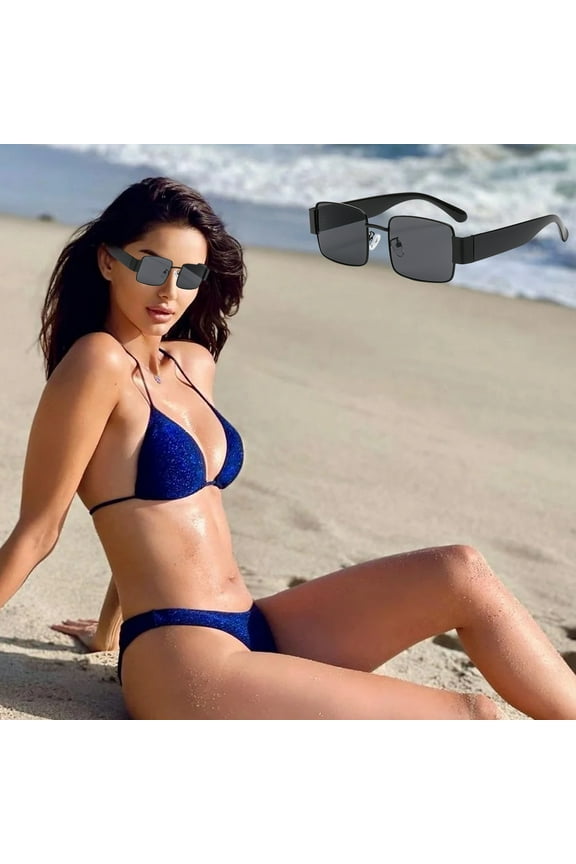 Trendy Retro Sunglasses for Men Women Stark Vintage Shades 70s Italian Fashion Square Metal Glasses