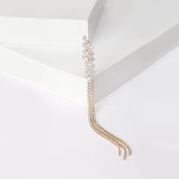 Trendy Rhinestone Brooches for Women Unisex 5-color Tassel Plant Office Party Brooch Pin Gifts