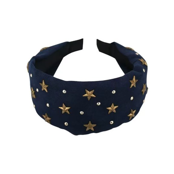 Trendy Rhinestones Star Hairband Korean Fashion Hair Accessory Comfortable Fabric For Women Teens