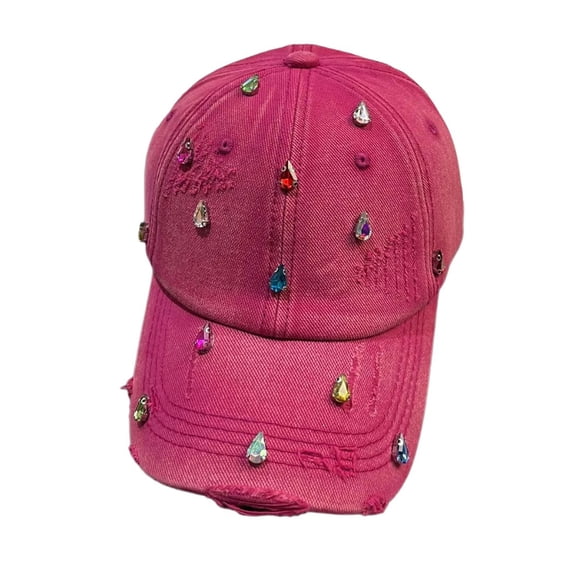 Trendy Rhinestones Sun Hat Fashion Women Baseball Hat Youth Baseball Hat for Outdoor Activity