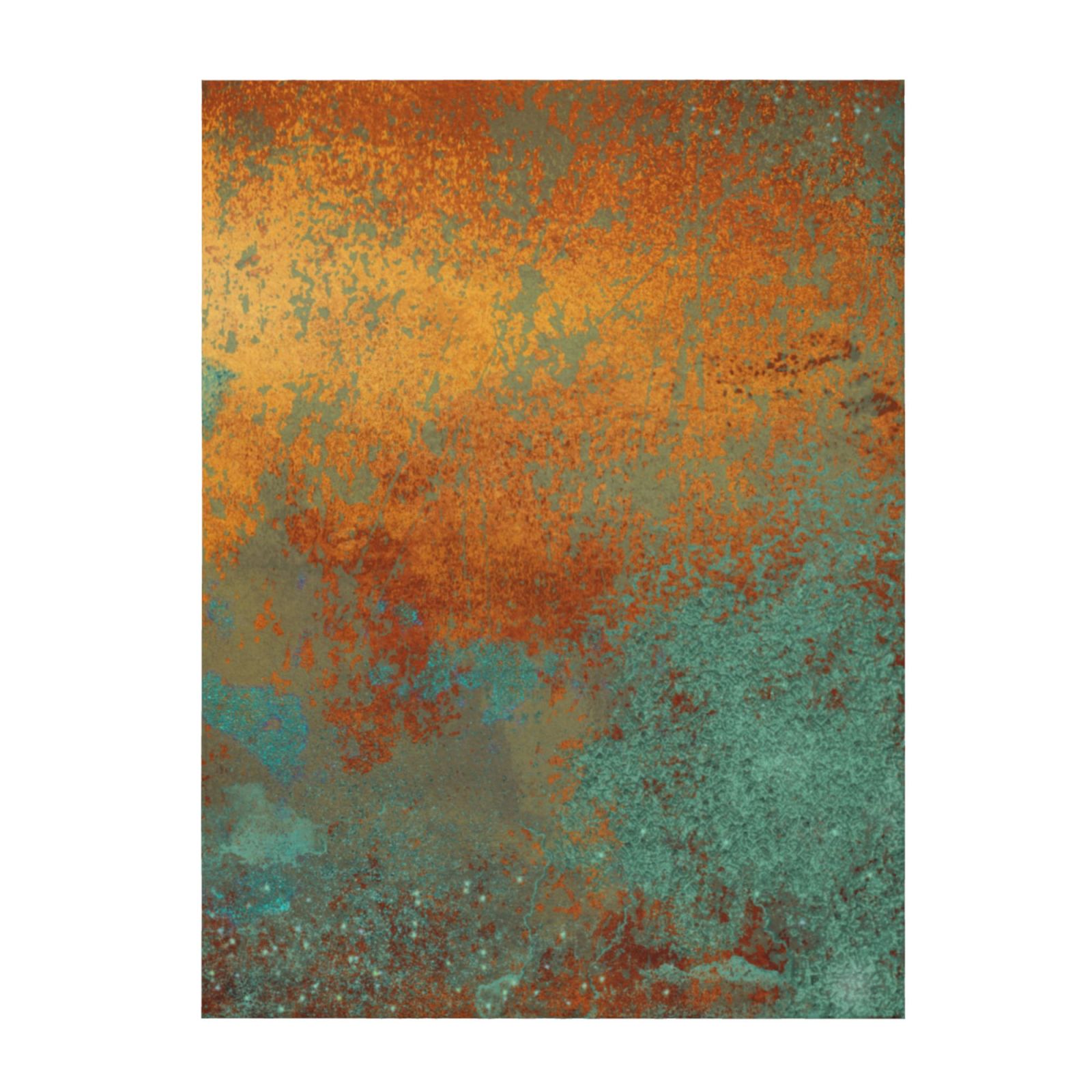 Trendy Rich Copper Patina Metallic Warm Flannel Fleece Plush Blanket