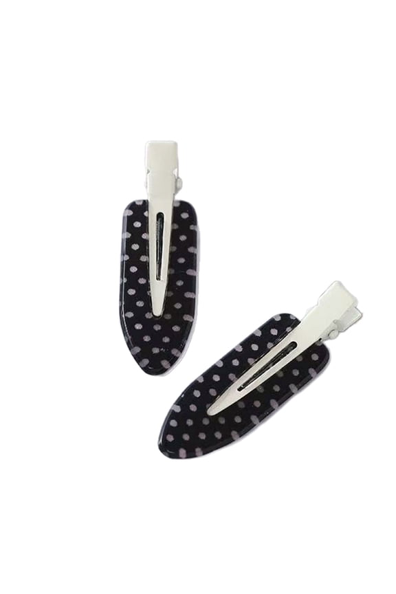 Trendy Round Dot Hair Clip Set Of 2 Piece without Damage Design Hair Barrette Perfect For School Party Daily Use