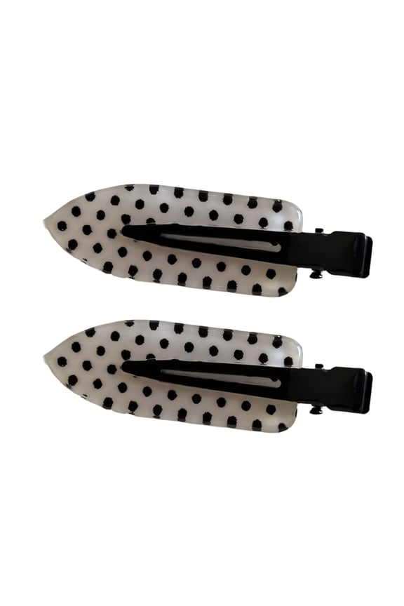 Trendy Round Dot Hair Clip Set Of 2 Piece without Damage Design Hair Barrette Perfect For School Party Daily Use