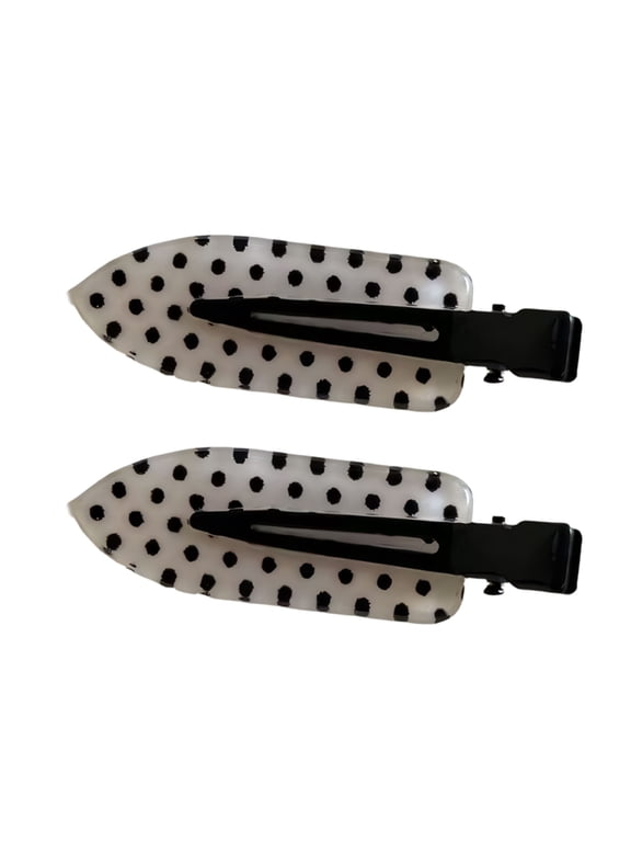 Trendy Round Dot Hair Clip Set Of 2 Piece without Damage Design Hair Barrette Perfect For School Party Daily Use