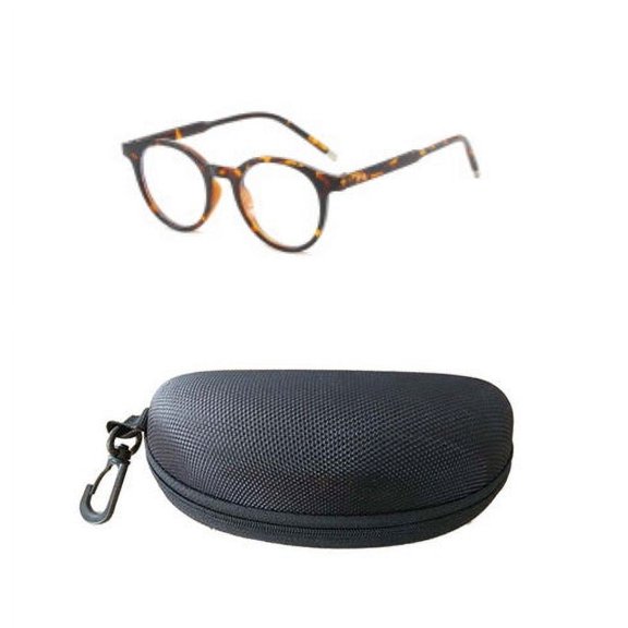 Unisex Round Glasses Anti Blue Light Protection for Eye Strain Relief Clear Vision and Trendy PC Frame Eyeglasses Full