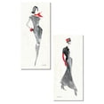 thumbnail image 1 of Trendy Runway Fashion Model Sketch Panel Sets by Anne Tavoletti; Two 8x18in Paper Posters, 1 of 1
