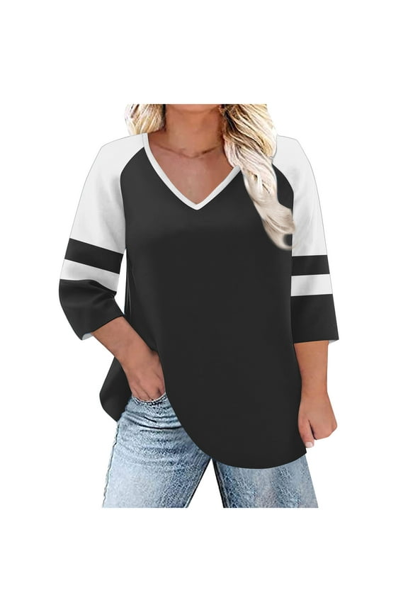 Trendy Saving Plus Size Fall Dressy Blouse for Women Womens Shirts Trendy Plus Size 3/4 Sleeve Womens Tops Womens Blouses Fall Trendy my reorder list Fashion Gifts
