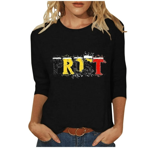Trendy Saving Women's Blouse Boho Womens Shirts Fall Trendy Tops for Women 3/4 Sleeve Women's Blouses Casual Short Get it Fast Fashion Gifts