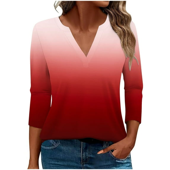 Women's Spring Shirts Women's Tops Casual Short Womens 3/4 Sleeve T Shirts Blouses reorders Fashion Gifts