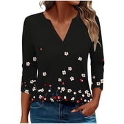 Womens Spring Blouses Womens Tops 3/4 Sleeve Tops Womens Blouses Spring My Items Ordered Fashion Gifts