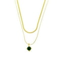 thumbnail image 1 of Trendy Separate Layered Choker Pendant Necklace | 18k Gold Plated Snake Herringbone Flat Stackable Chain Rectangle Gemstone Crystal Zircon Necklace | Preppy Dainty Jewelry Set Gift, 1 of 5