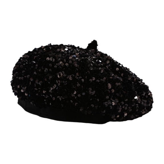 Trendy Sequins Beret Hat Elegant French Beret Winter Autumn Hat For Women Festival Parties Dating Travel and Daily Wear