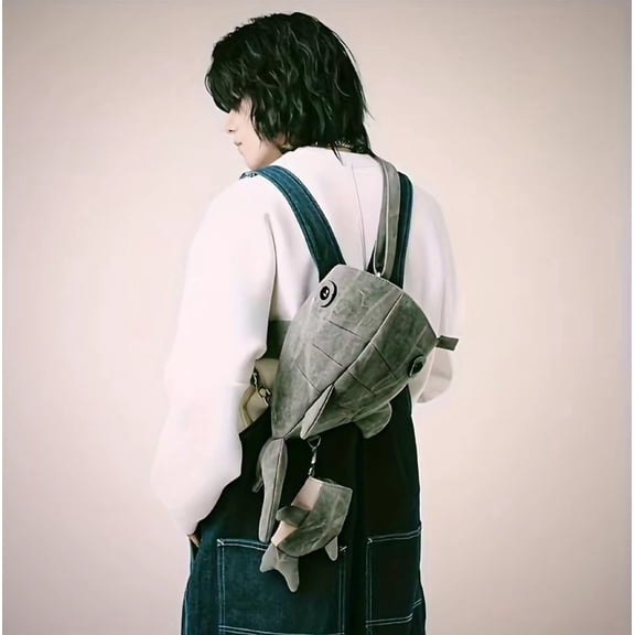 Trendy Shark Crossbody Chest Bag, Canvas Material Durable Stylish, Versatile Wear (Shoulder/Slung) Spacious, Funny Animal Design Great Gift, For Everyday Use Travel Outdoor Adventures