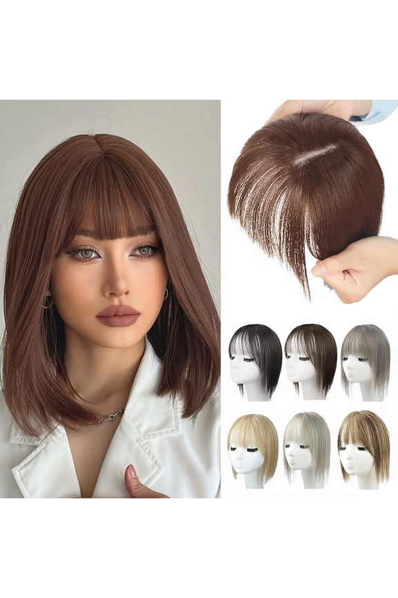 Trendy Short Bob Wig with Bangs & Sideburns for Women, Pre Plucked Natural Hairline Synthetic Lace Wig, Ready to Wear Dark Brown Pixie Cut Hairstyle for Daily Use & Cosplay