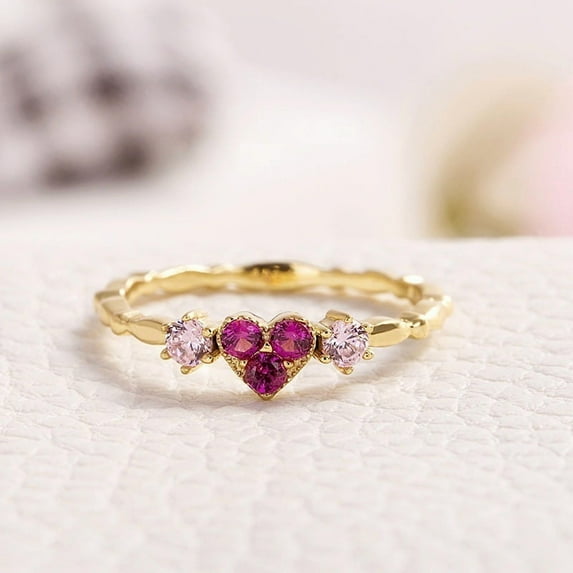Trendy Simple Golden Inifinite Heart Shaped Love Engagement RIngs For Women Romantic Rings