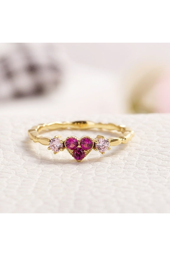 Trendy Simple Golden Inifinite Heart Shaped Love Engagement RIngs For Women Romantic Rings