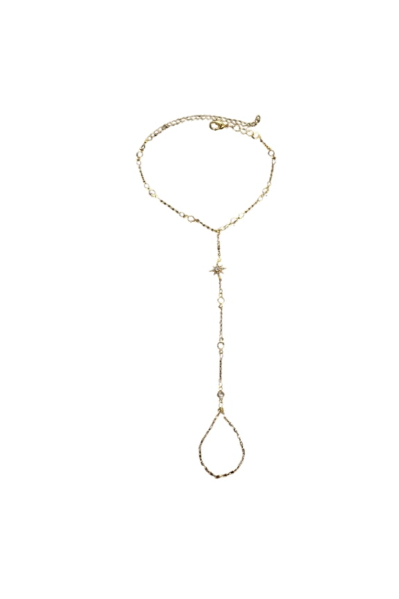 Trendy Six Point Star Hand Jewelry Delicate Finger With Elegant Crystals Comfortable Daily Accessories