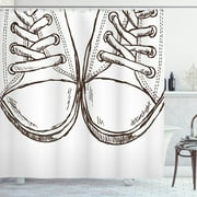 Trendy Sketch Sneaker Shower Curtain: Elevate Your Bathroom Decor with an Artistic Teen Vibe