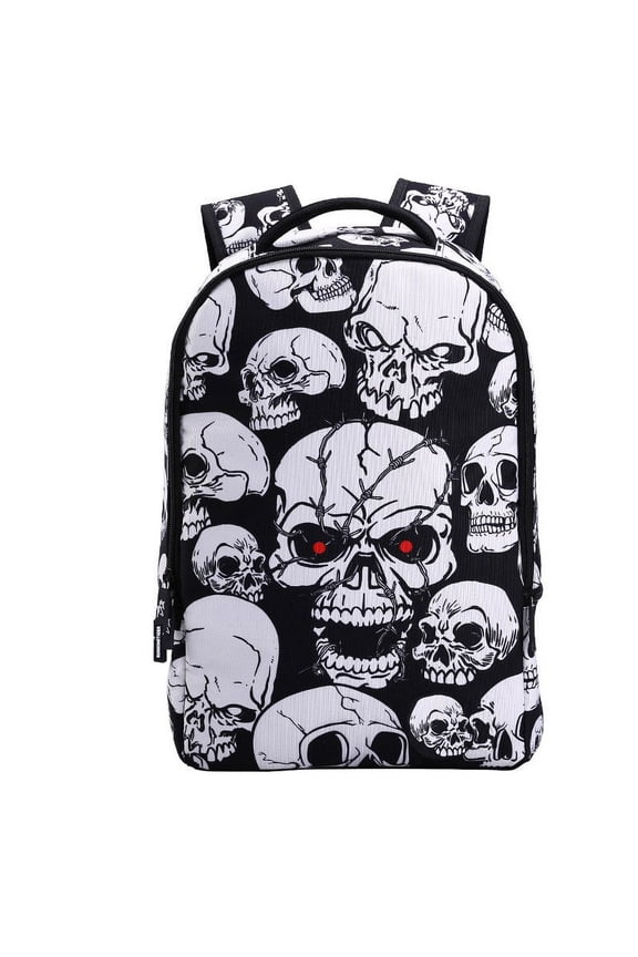 Trendy Skull Head Travel Sports Backpack Student School Bag,B